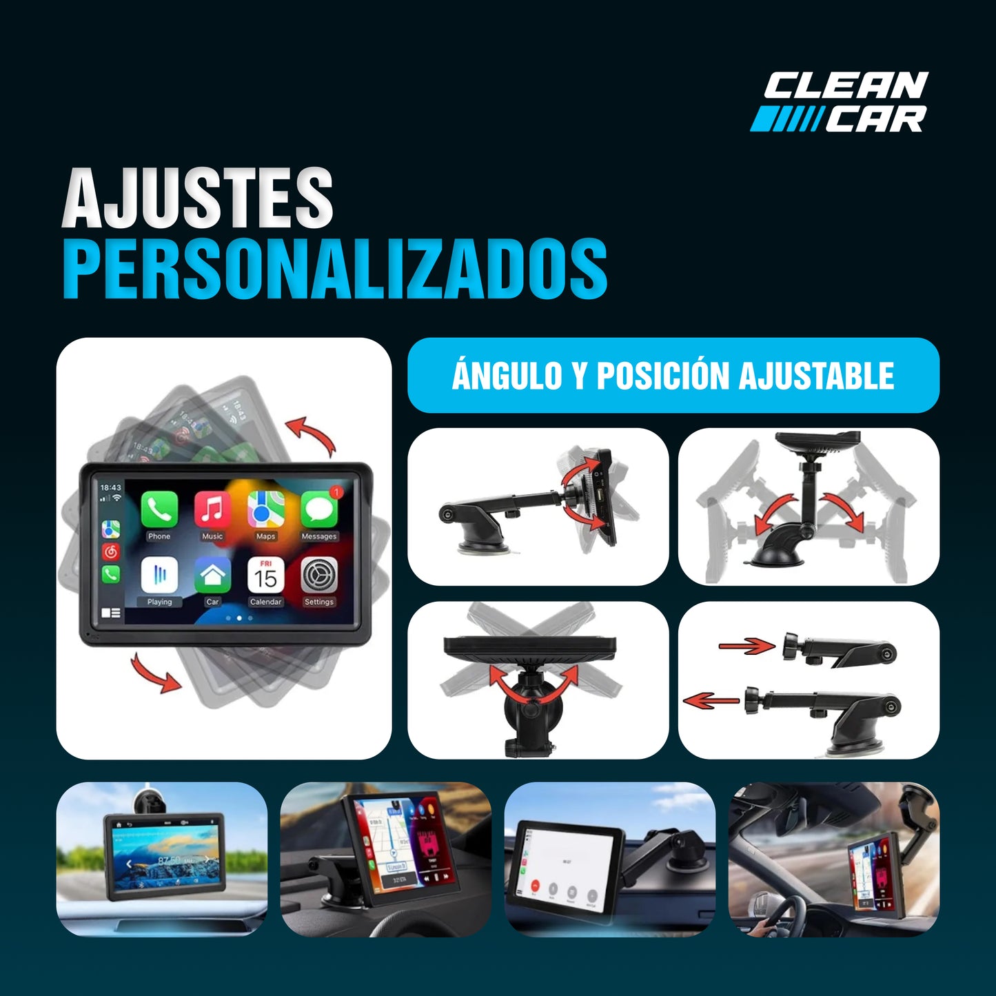 Pantalla Para Auto Portátil Táctil 7" Pulgadas con Cámara Reversa