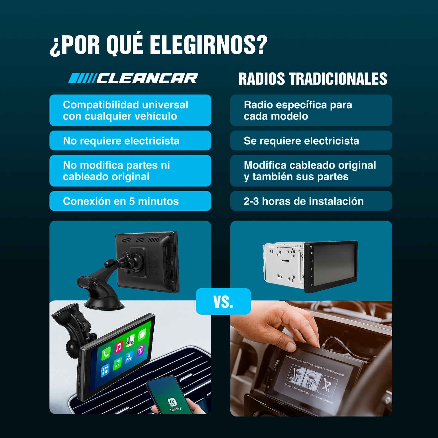 Pantalla Para Auto Portátil Táctil 7" Pulgadas con Cámara Reversa