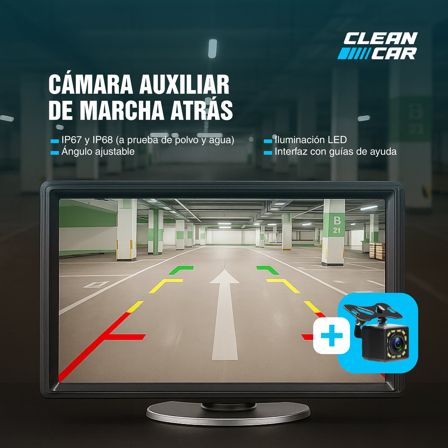 Pantalla Para Auto Portátil Táctil 7" Pulgadas con Cámara Reversa