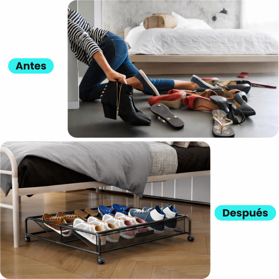 Zapatera Horizontal Bajo Cama con Ruedas