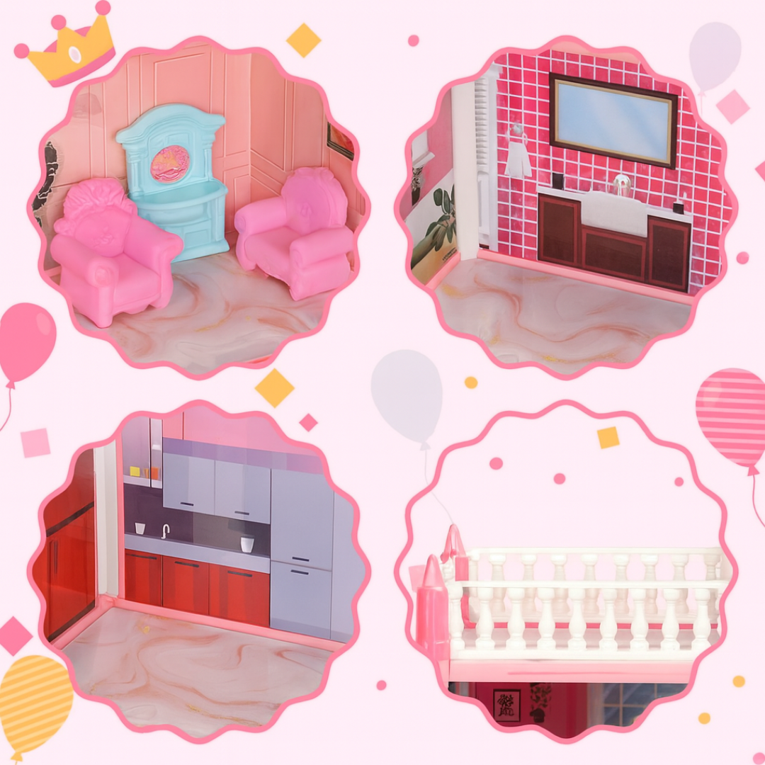 Casa de Muñecas Gigante 14 Habitaciones + 38 Accesorios