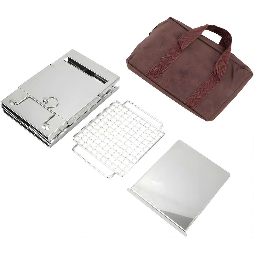 Estufa de Campamento Parrilla Plegable Acero Inoxidable