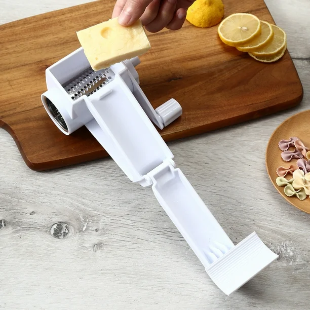 Rallador de Queso con Manivela de Acero Inoxidable - Cortá y Rallá con Precisión