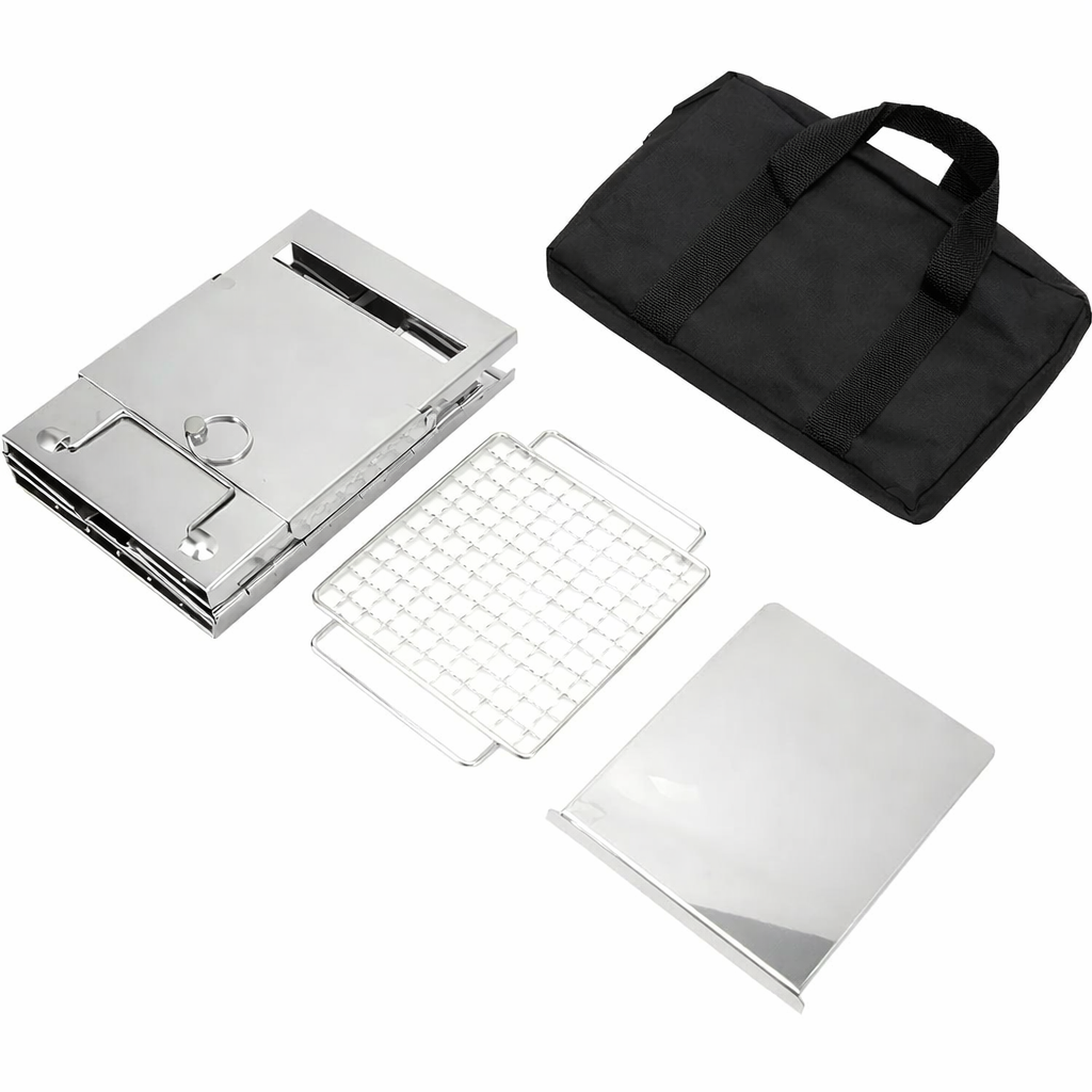 Estufa de Campamento Parrilla Plegable Acero Inoxidable