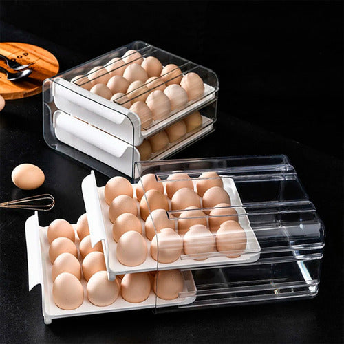 Huevera Organizador de Dos Niveles - Almacenamiento eficiente y elegante