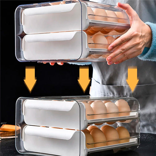 Huevera Organizador de Dos Niveles - Almacenamiento eficiente y elegante