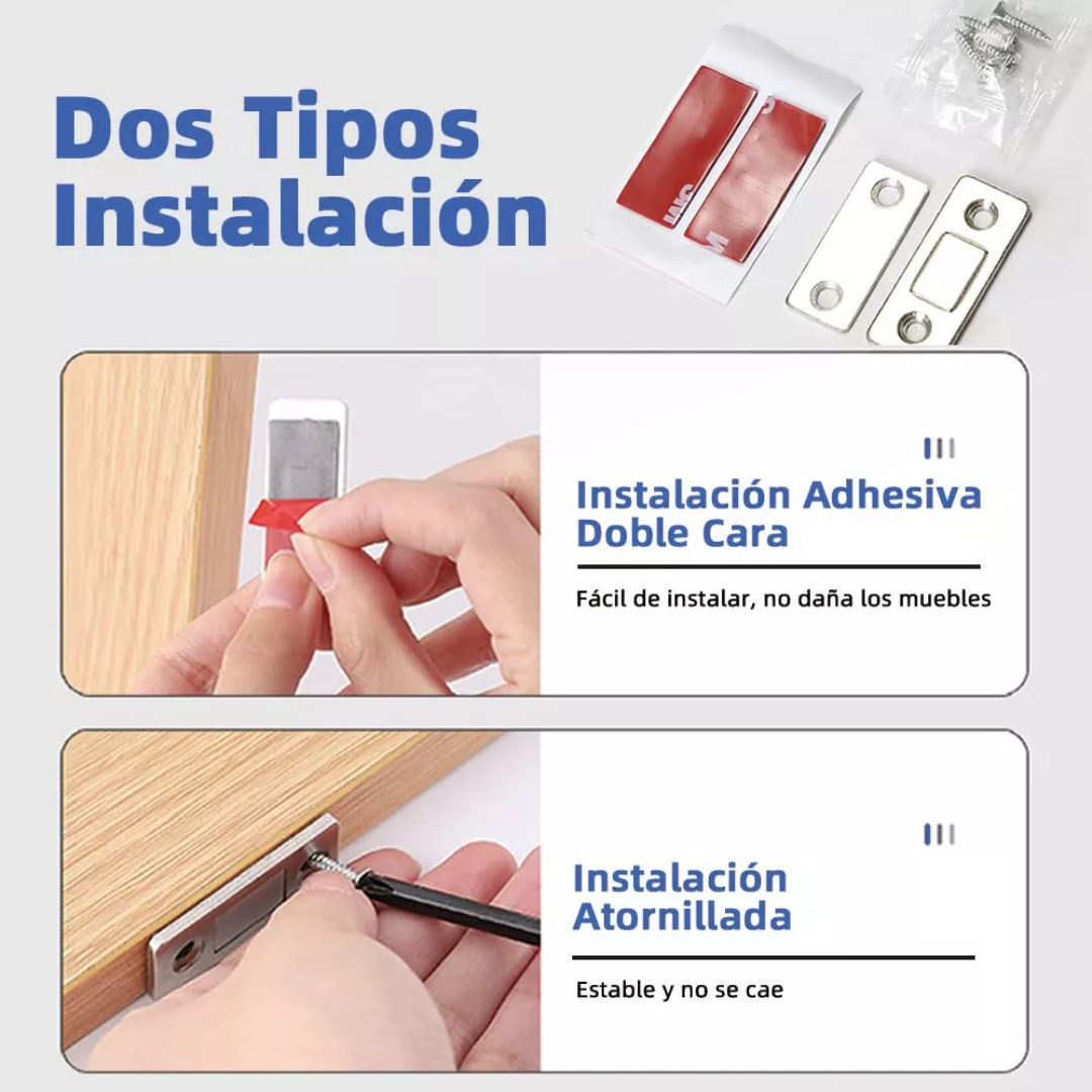Kit 10 Cierres Magneticos Retén De Puerta Cajón Ropero
