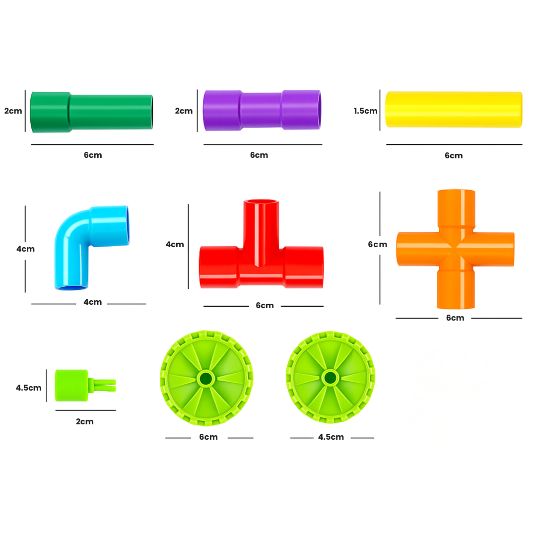 Tubos de Encastre Didáctico 94 Piezas