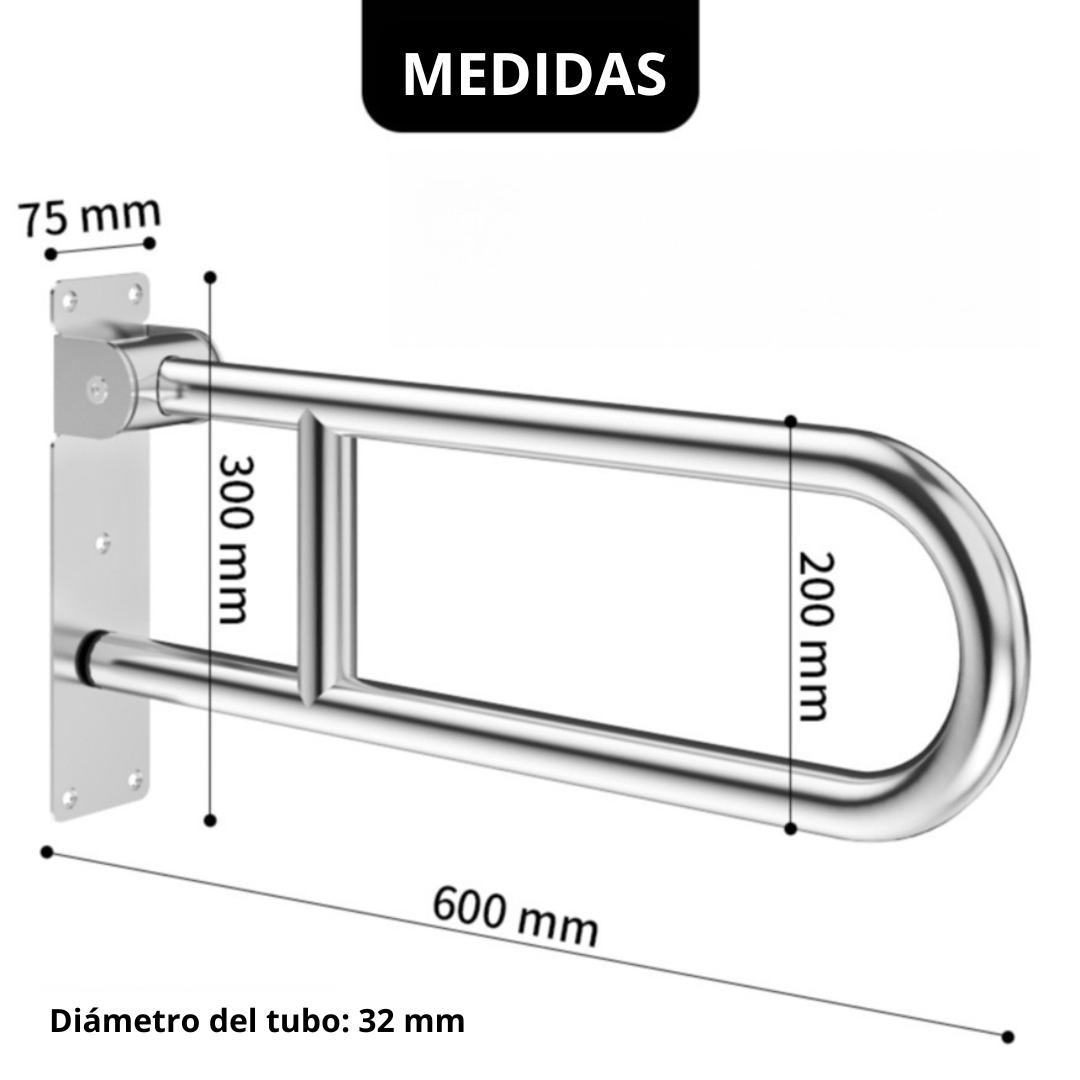 Agarradera Varanda Pasamanos En Forma de U - Resistente y Elegante - Malvo