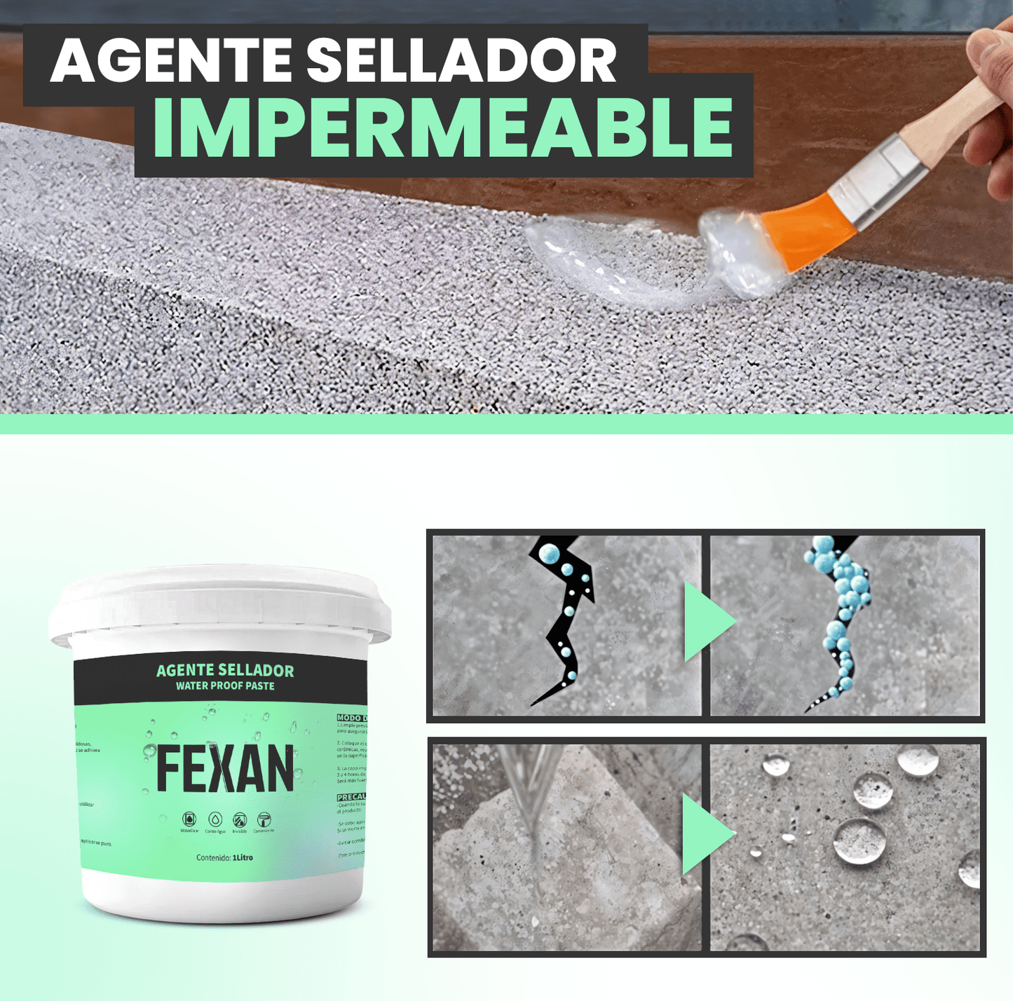 Agente Sellador Invisible Waterpoof Paste - FEXAN © 1 Litro - Malvo