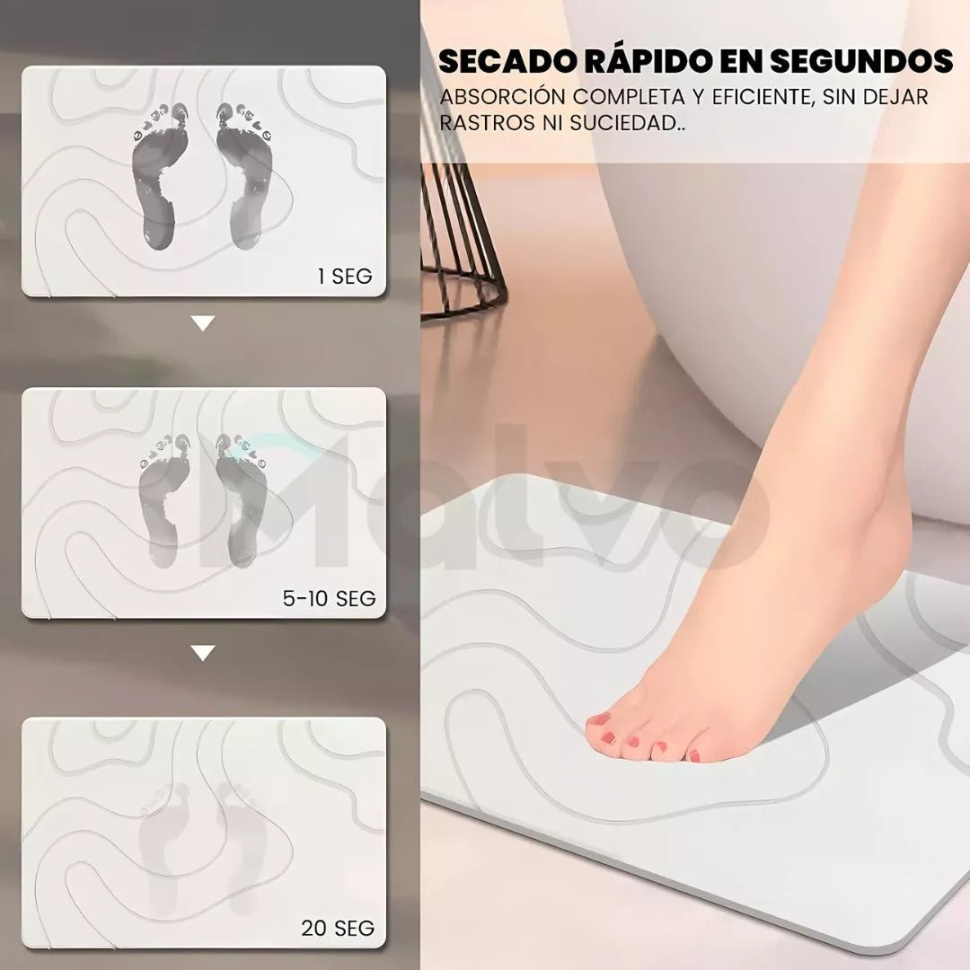 Alfombra de Diatomita Antideslizante - Absorbe al Instante - Malvo