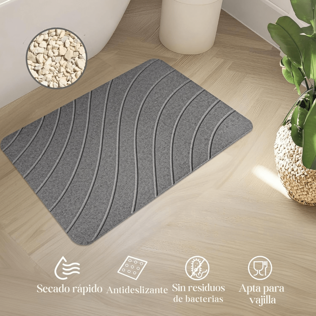 Alfombra de Diatomita Antideslizante - Absorbe al Instante - Malvo