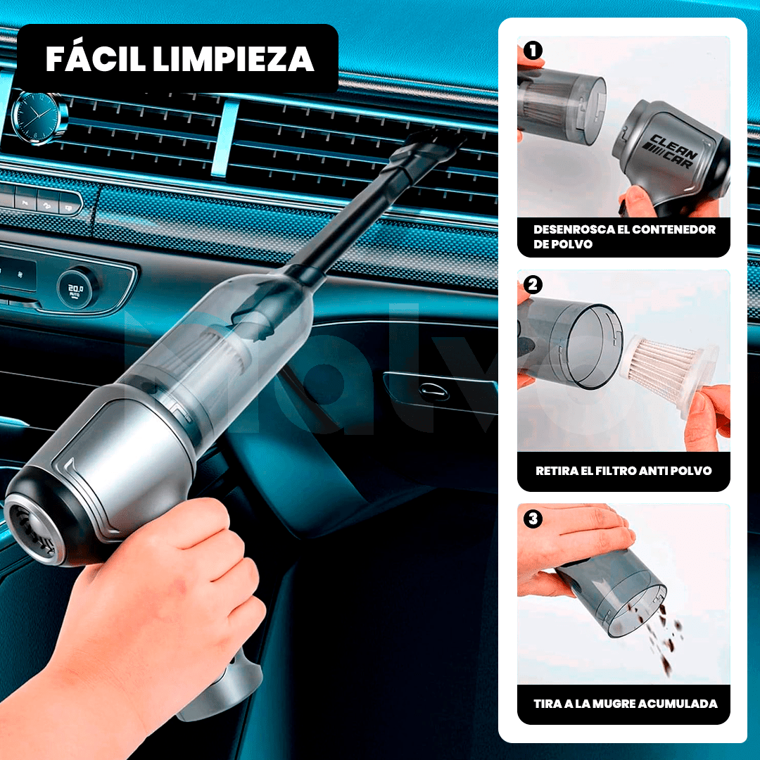 Aspiradora Portátil Potente 3 en 1 CleanCar© - Malvo