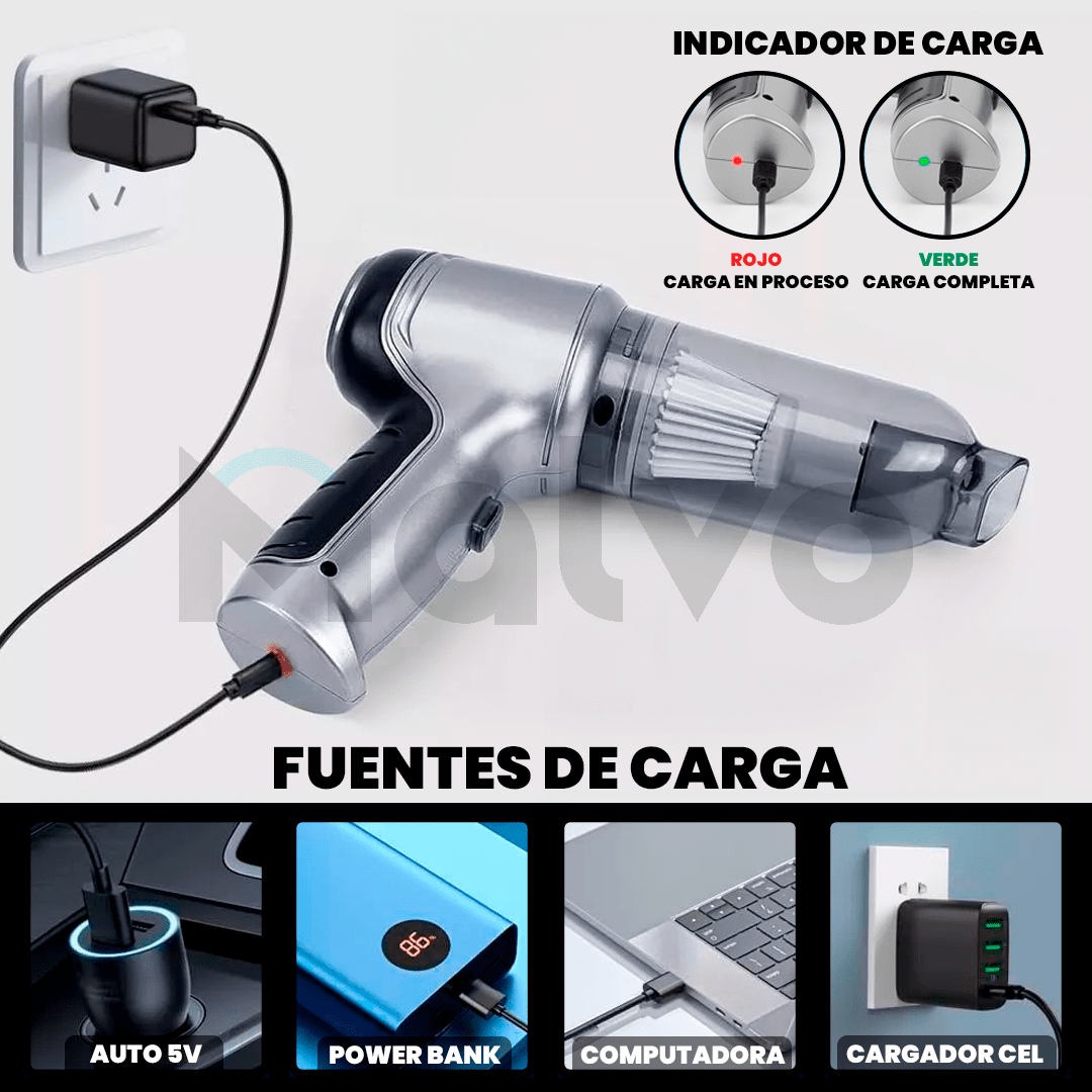 Aspiradora Portátil Potente 3 en 1 CleanCar© - Malvo