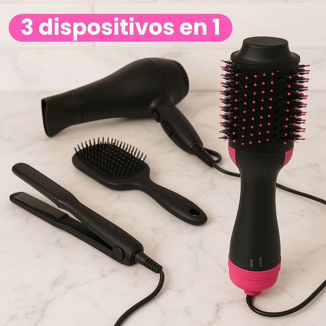 Cepillo Alisador 3 en 1 ¡Peina, Seca y Alisa! - Malvo