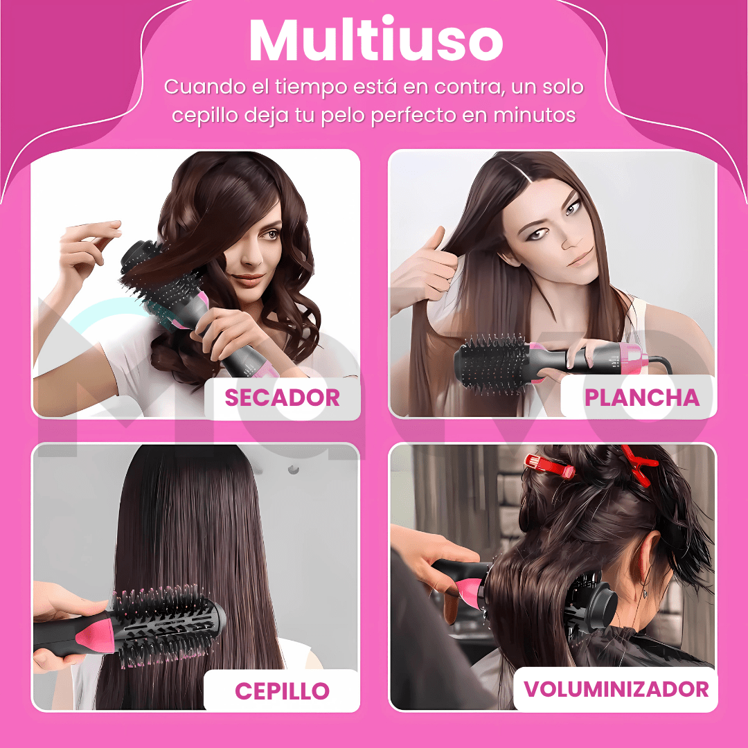 Cepillo Alisador 3 en 1 ¡Peina, Seca y Alisa! - Malvo