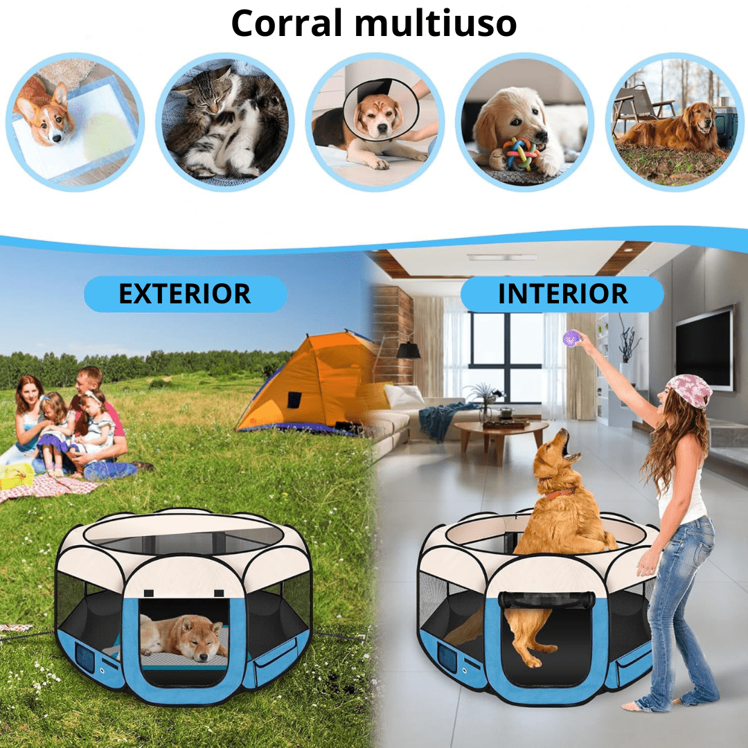 Corral para mascotas plegable - Comodidad y seguridad para tu amigo - Malvo