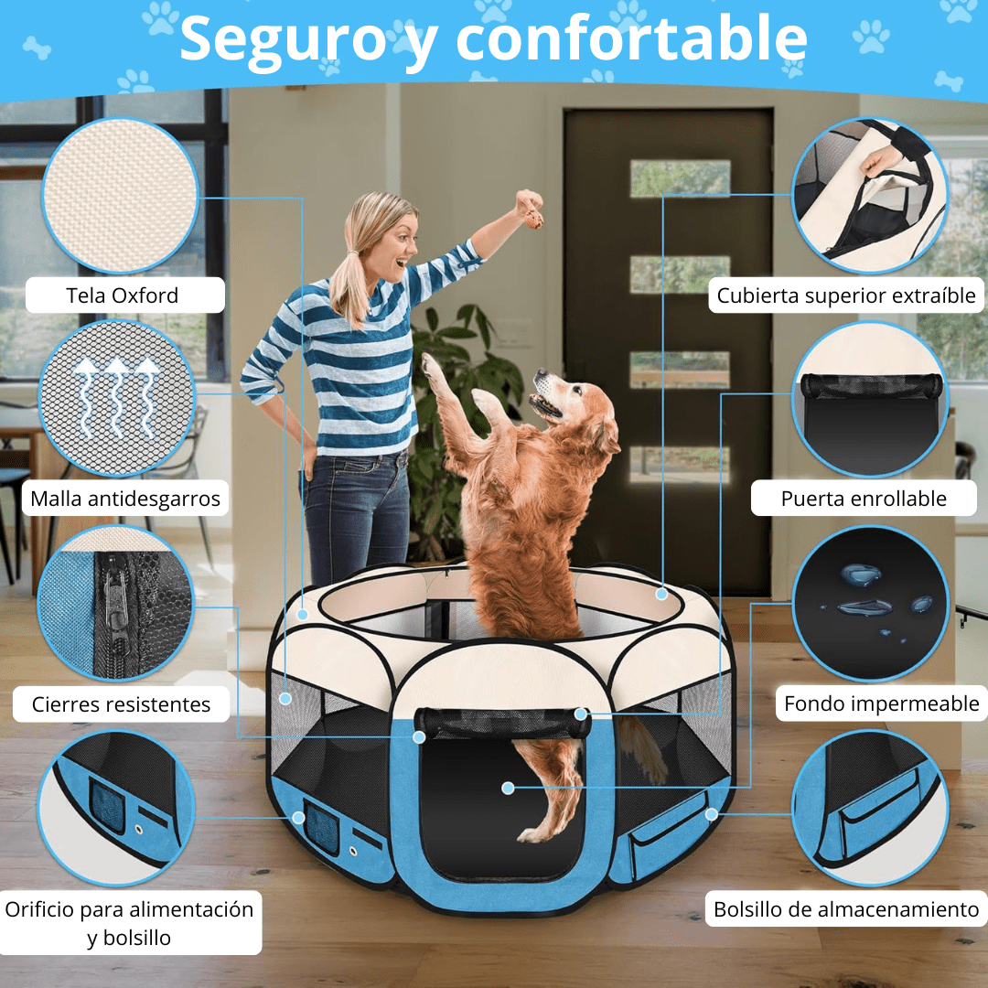 Corral para mascotas plegable - Comodidad y seguridad para tu amigo - Malvo