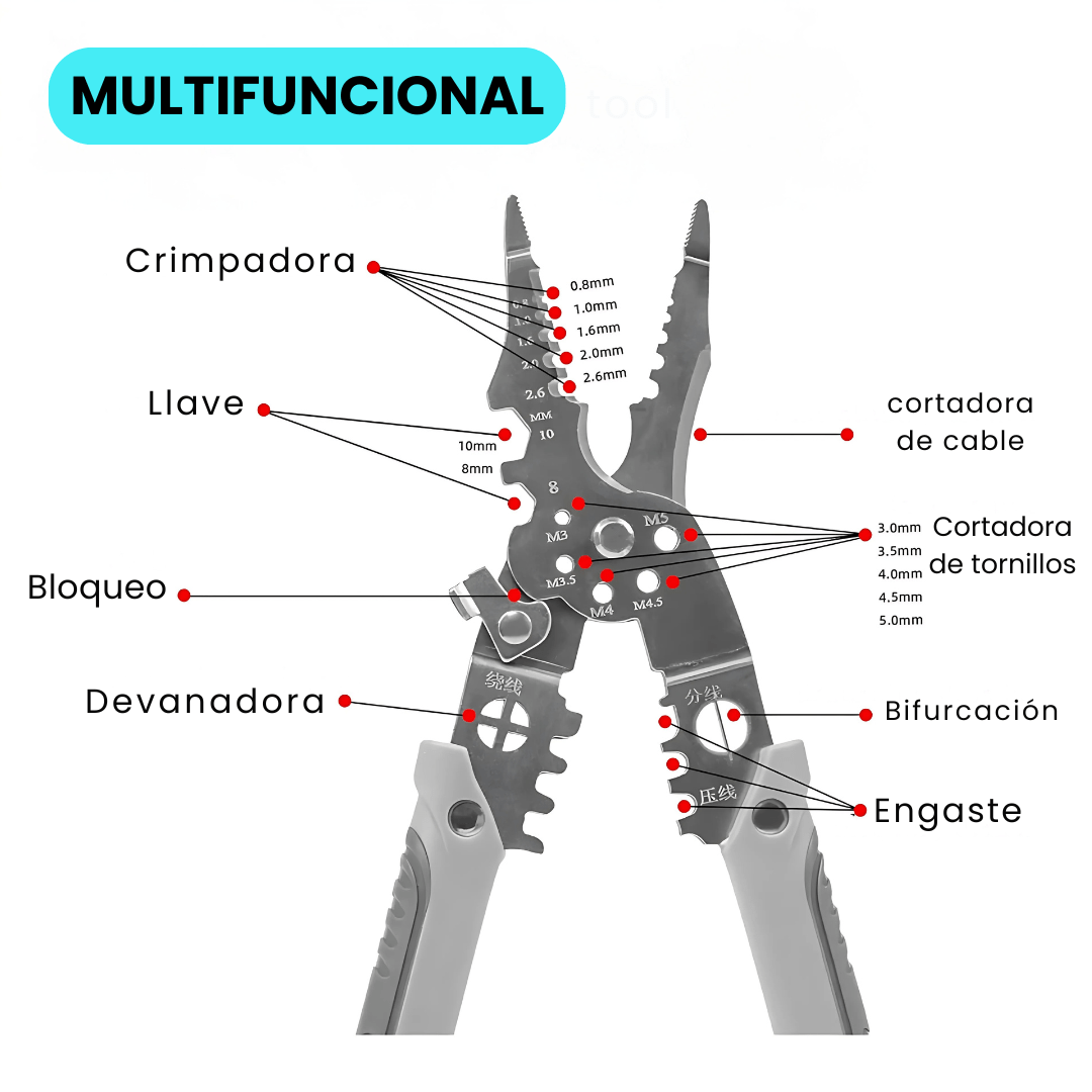 Crimpadora de Cables Multifuncional - Malvo