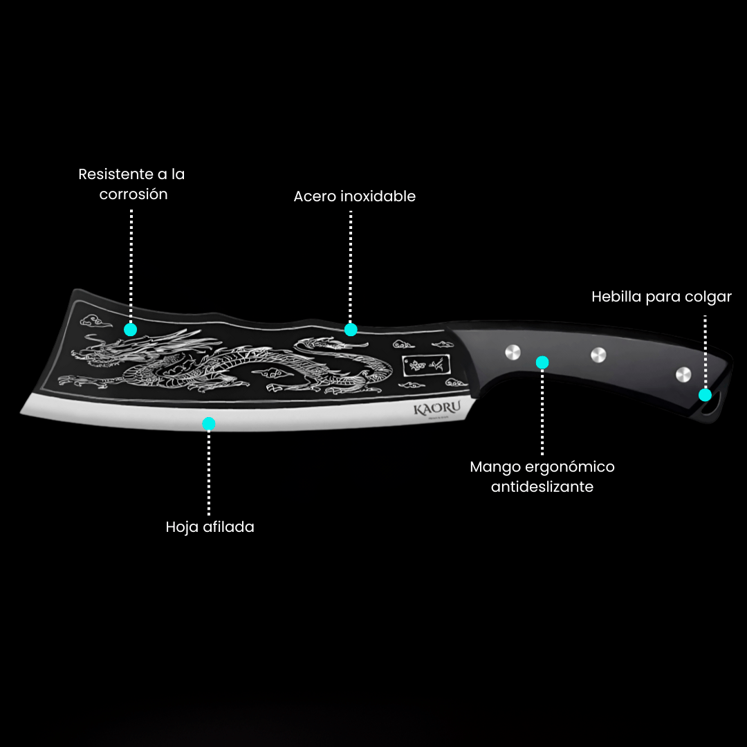 Cuchillo Deshuesador Kaoru Forjado Acero Premium Diseño Dragon - Malvo