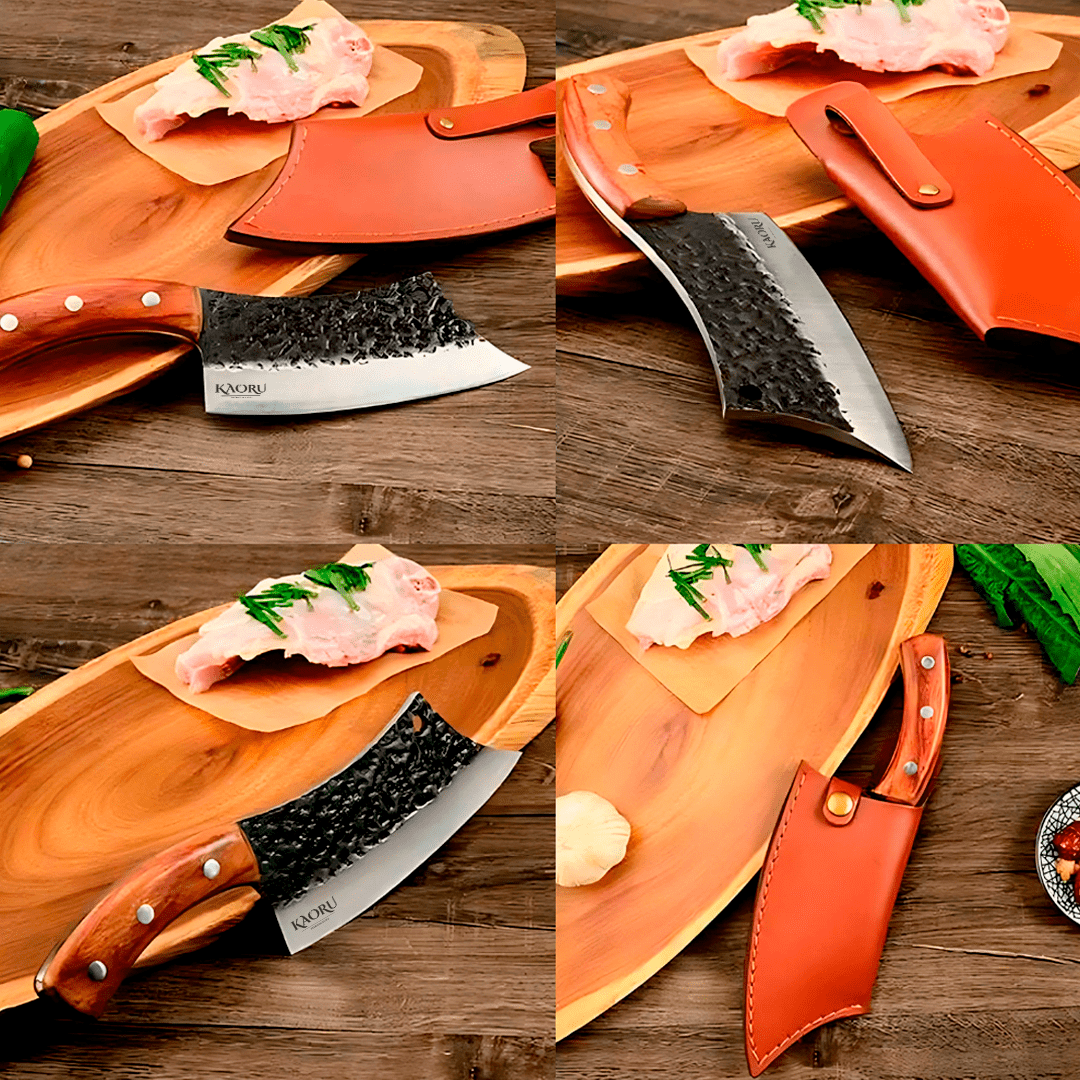 Cuchillo Hacha Vikingo Profesional Kaoru con funda protectora y caja - Malvo