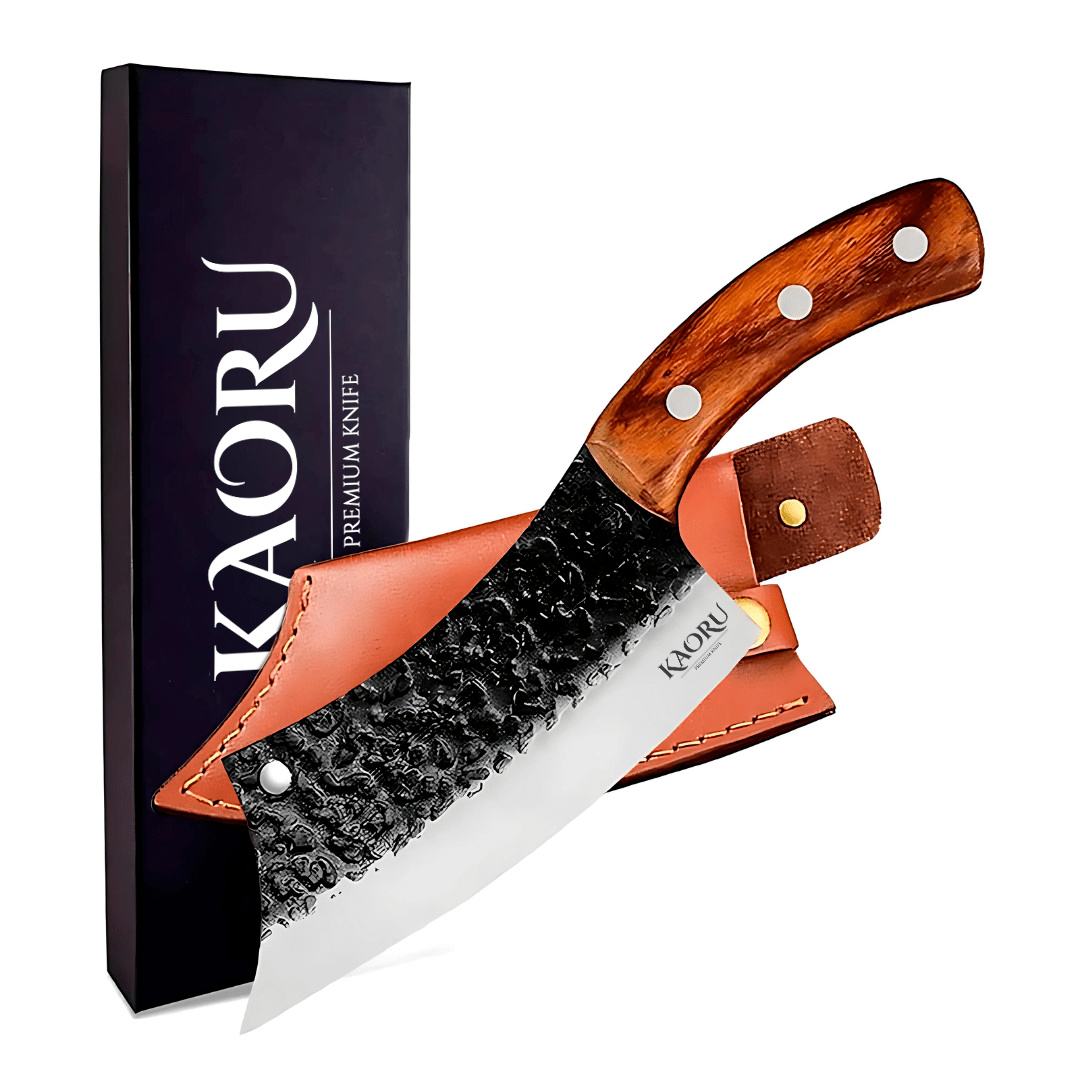 Cuchillo Hacha Vikingo Profesional Kaoru con funda protectora y caja - Malvo