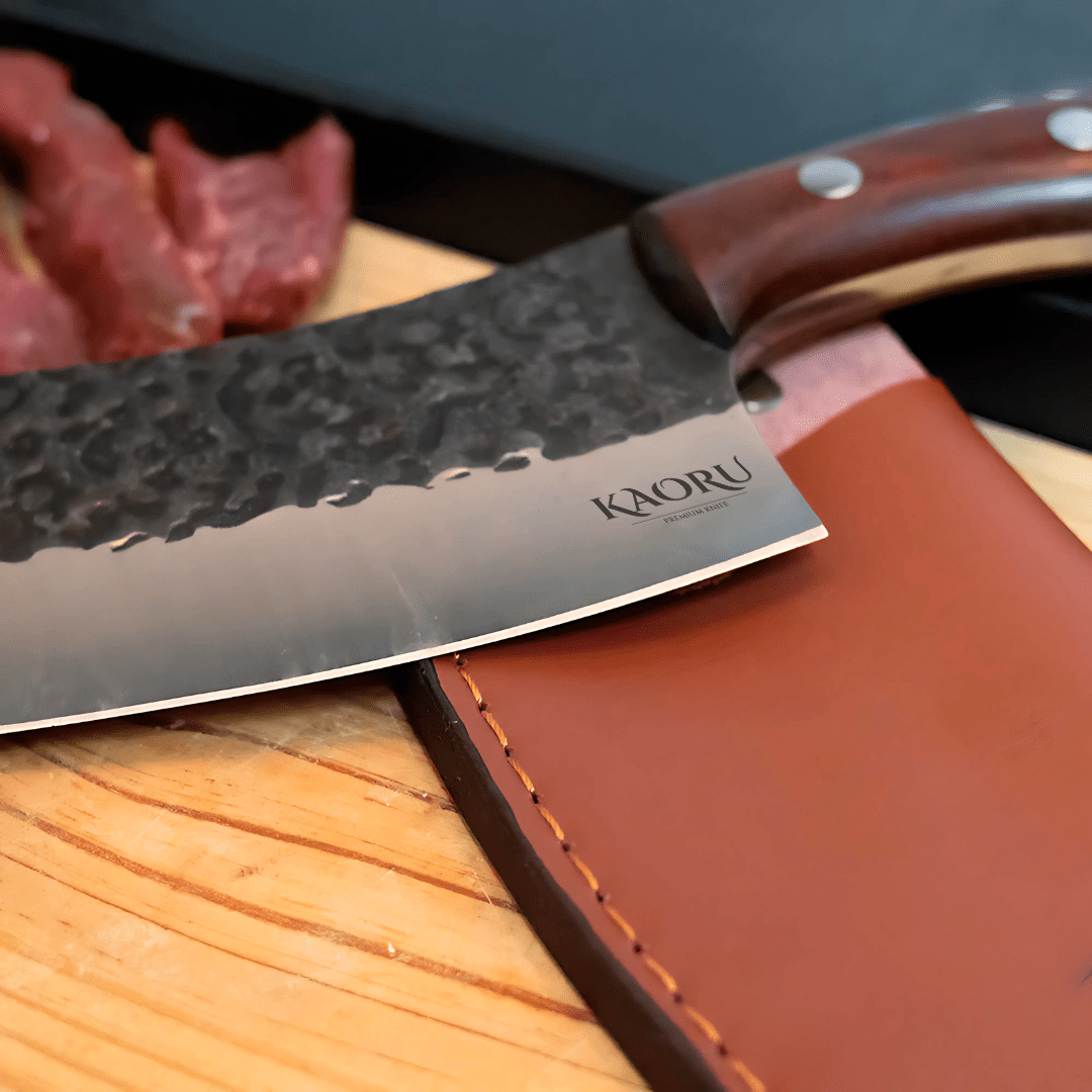 Cuchillo Hacha Vikingo Profesional Kaoru con funda protectora y caja - Malvo