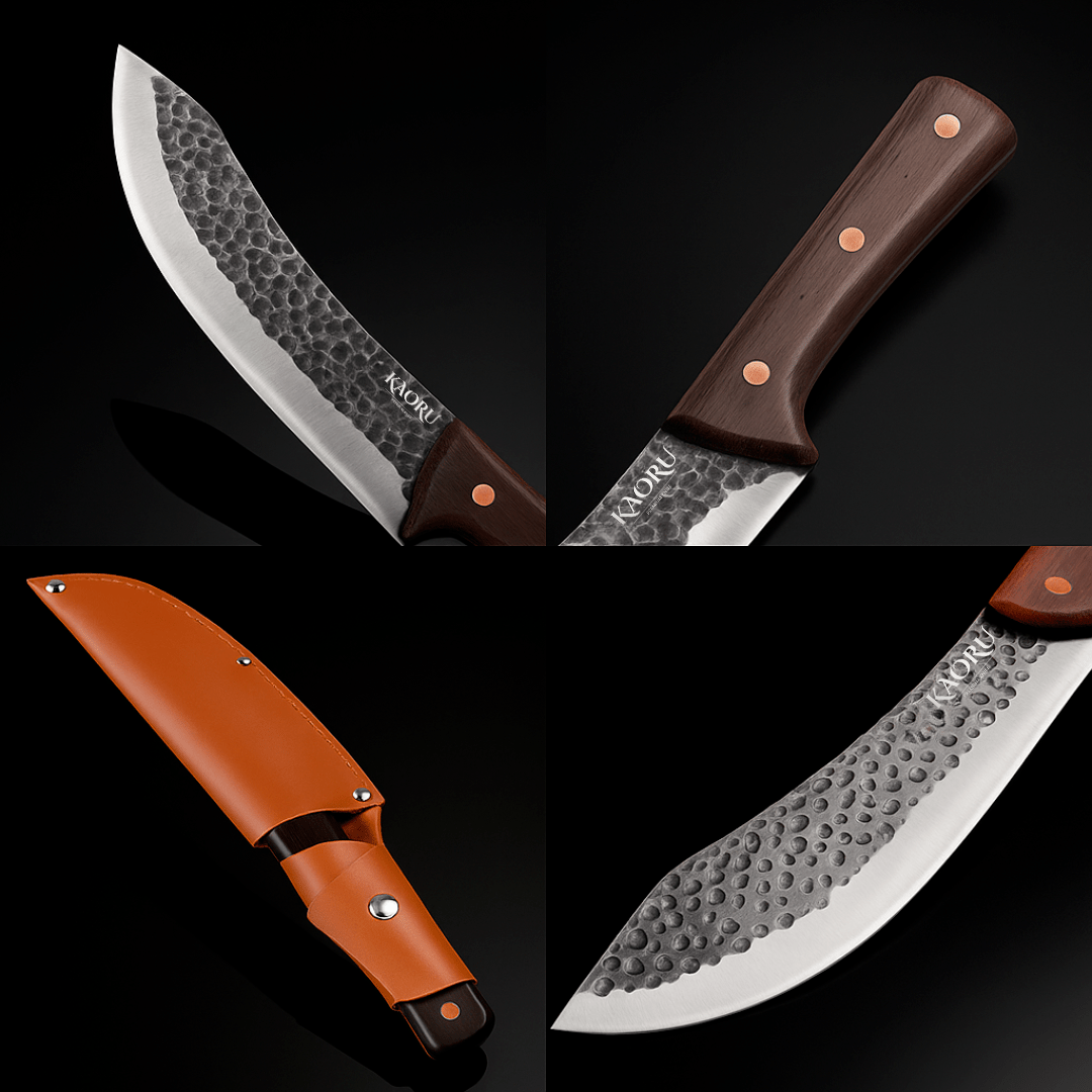Cuchillo Kaoru Japonés Carnicero Premium Acero Inoxidable + Vaina - Malvo