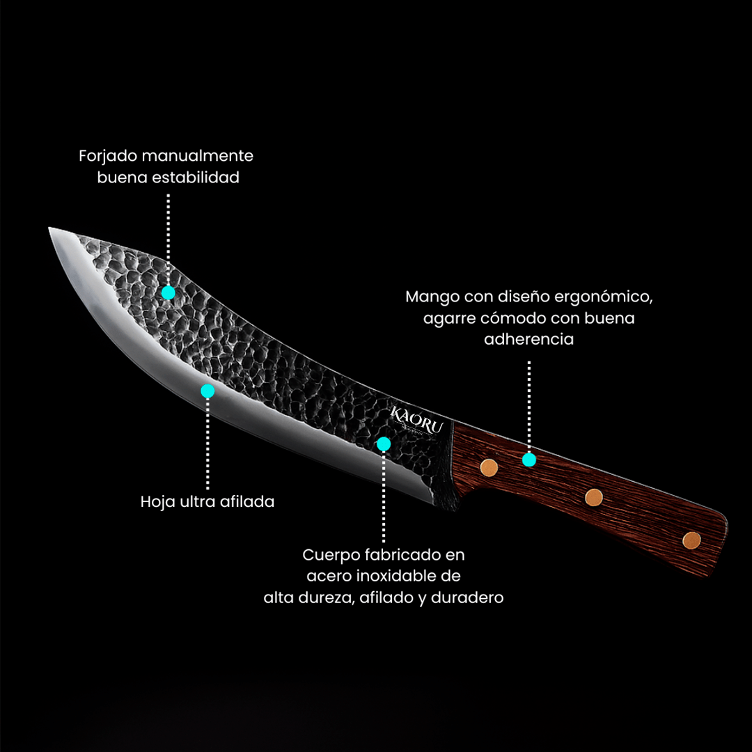 Cuchillo Kaoru Japonés Carnicero Premium Acero Inoxidable + Vaina - Malvo
