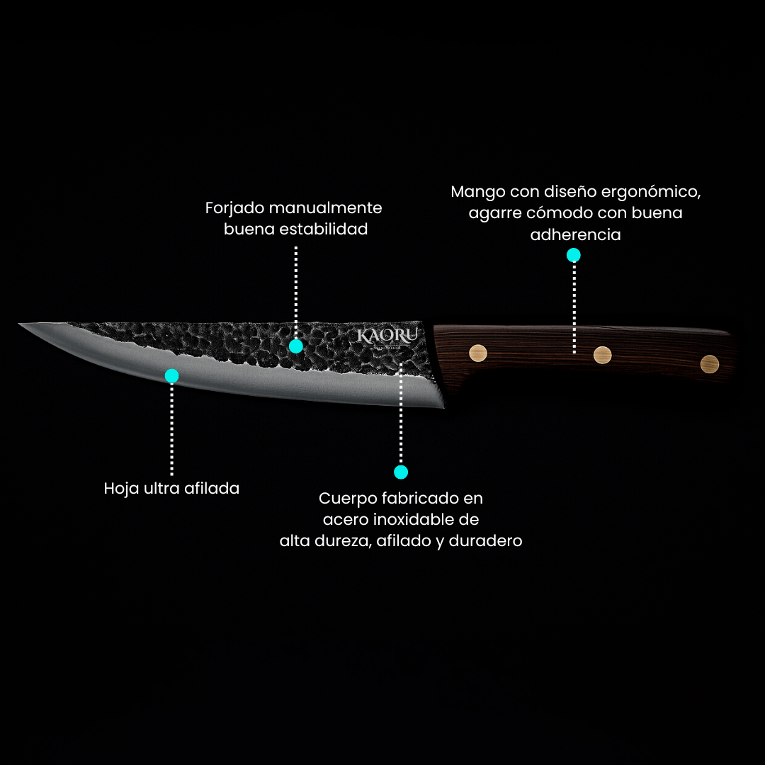 Cuchillo Para Tabla Asado Premium Acero Inoxidable Forjado + Vaina - Malvo
