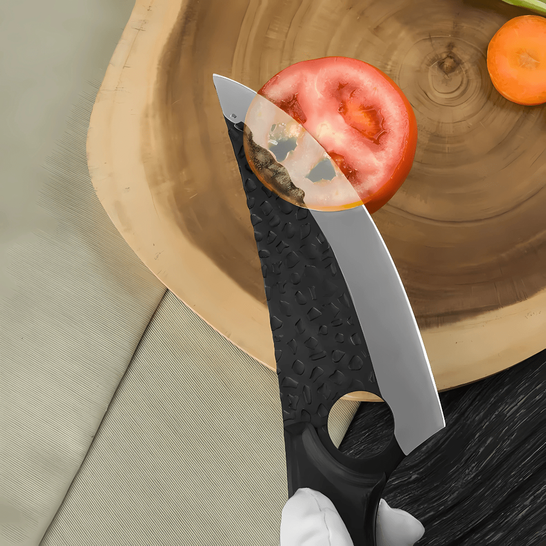 Cuchillo Premium Porta Dedo Kaoru Mango Negro Funda + Caja - Malvo