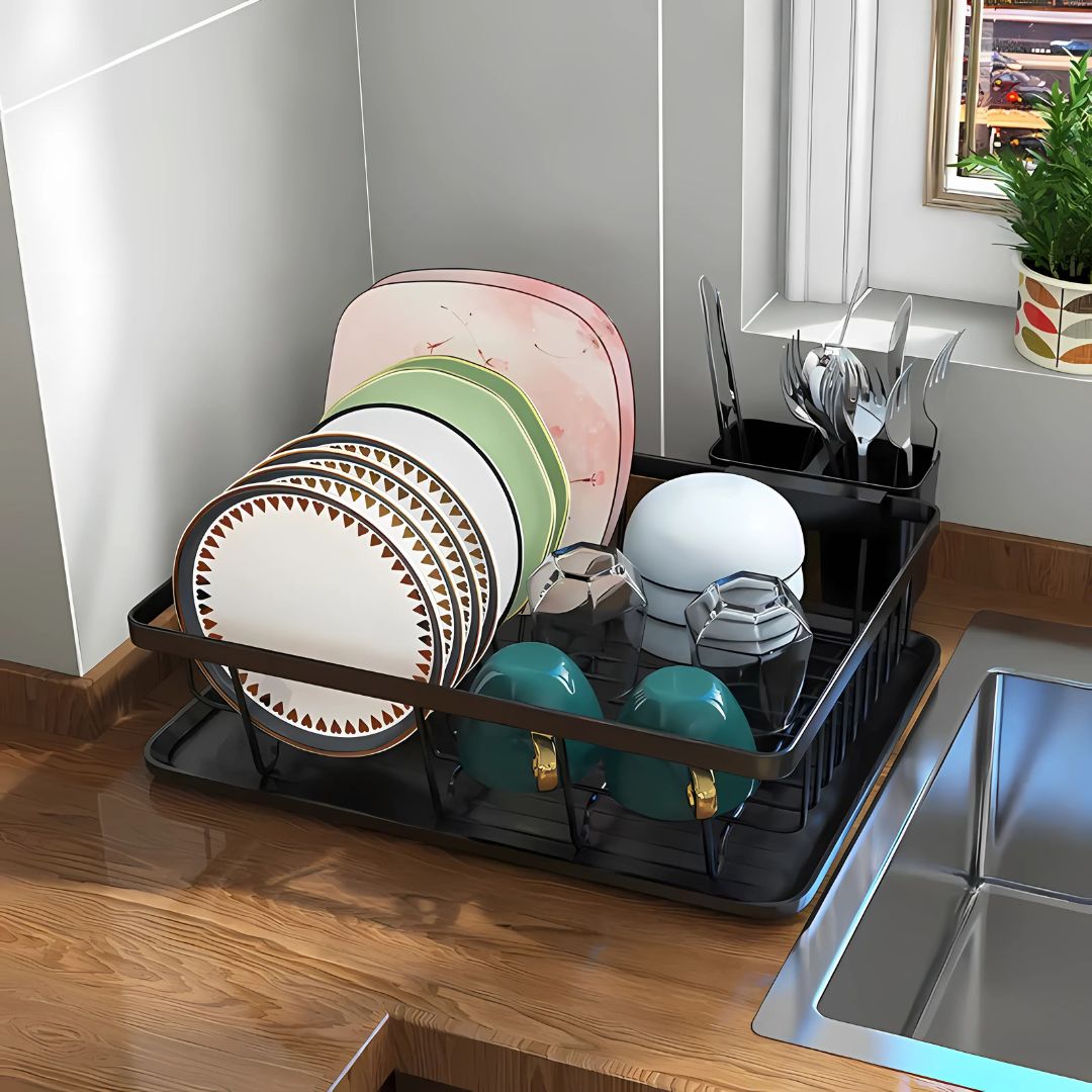 Escurridor De Platos Con Soporte Para Utensilios - Malvo