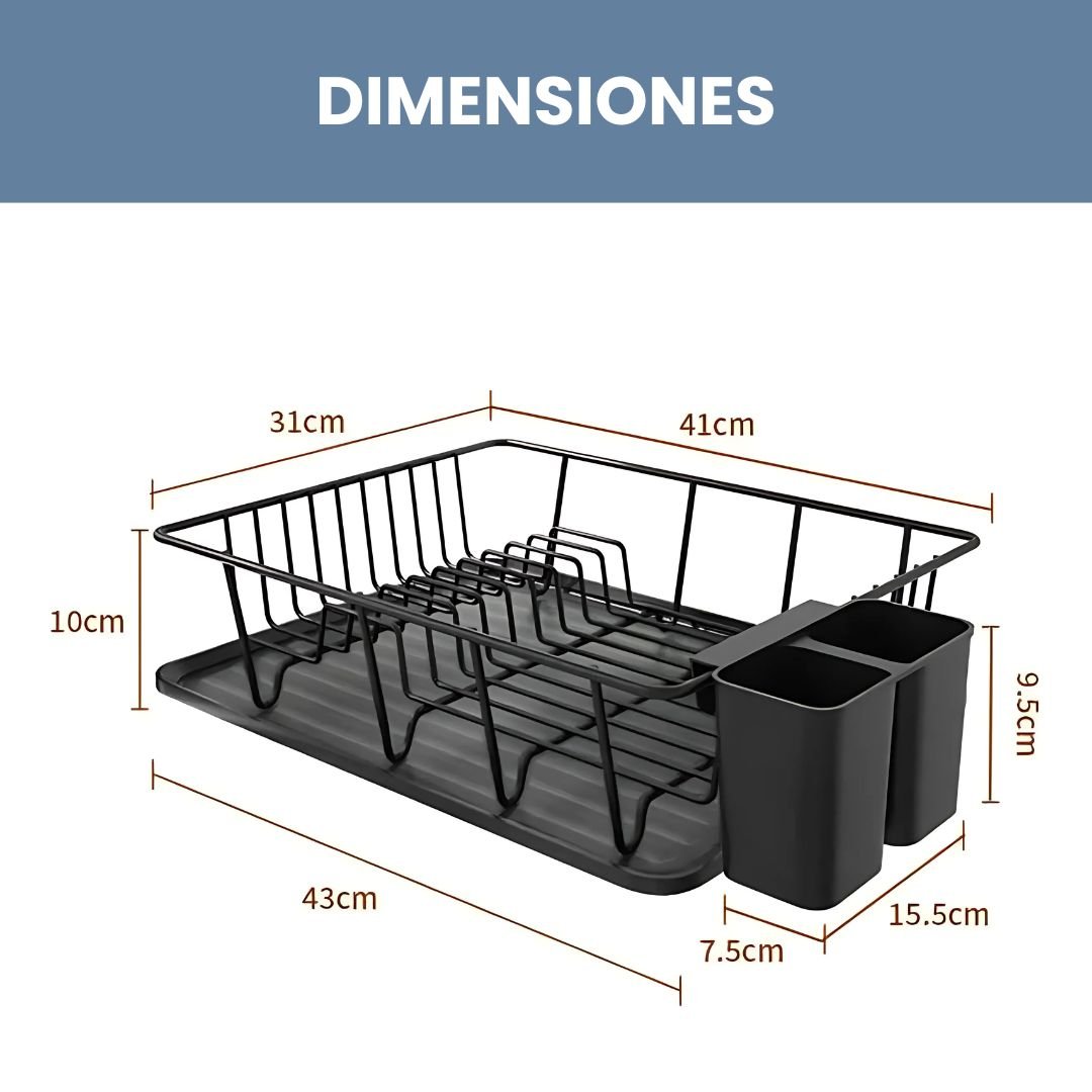 Escurridor De Platos Con Soporte Para Utensilios - Malvo