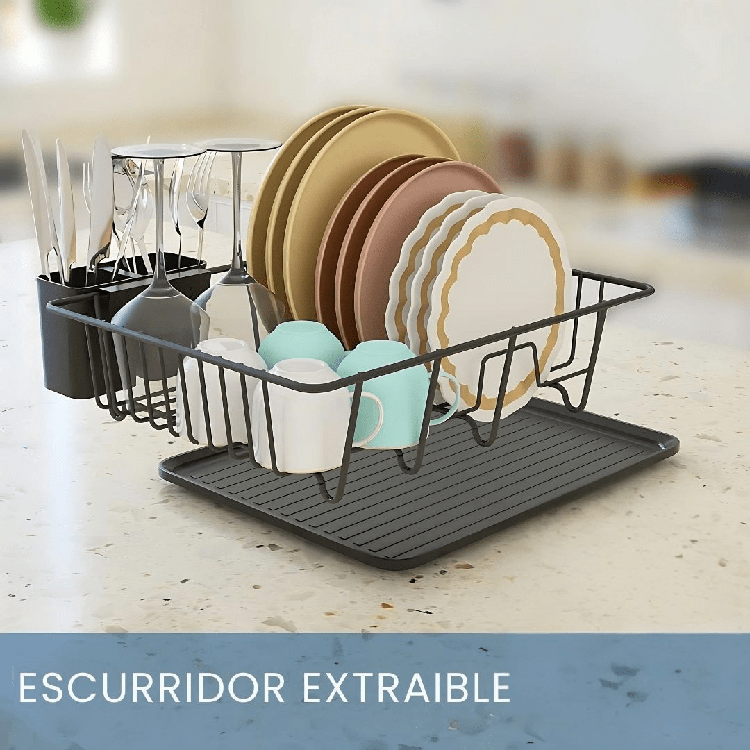Escurridor De Platos Con Soporte Para Utensilios - Malvo