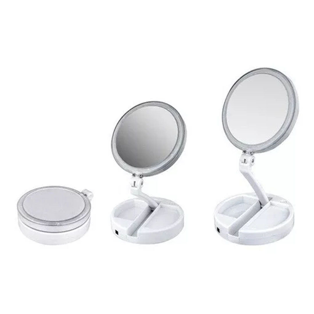 Espejo Doble Plegable con Luz LED - Portabilidad y Elegancia para tu Rutina - Malvo