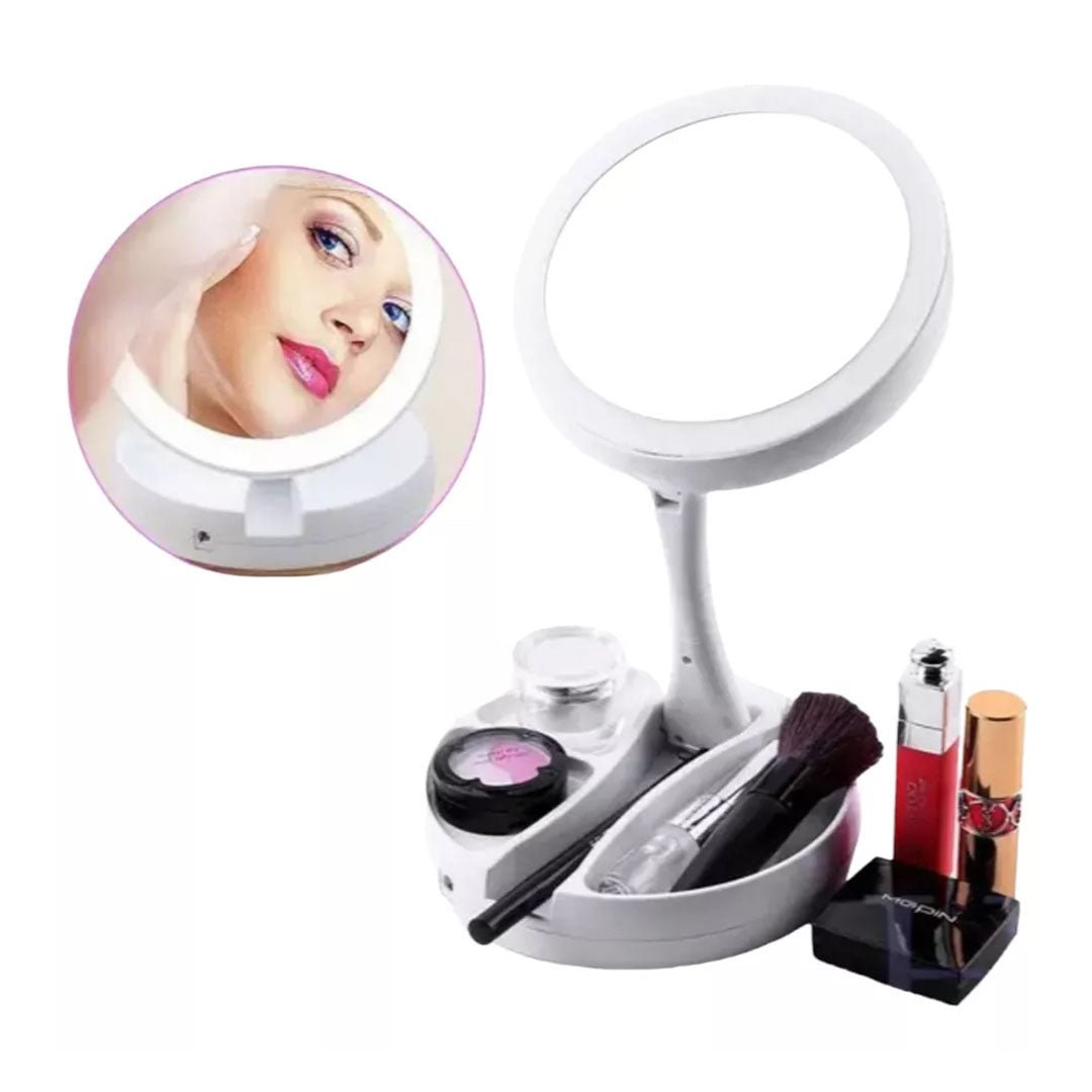 Espejo Doble Plegable con Luz LED - Portabilidad y Elegancia para tu Rutina - Malvo