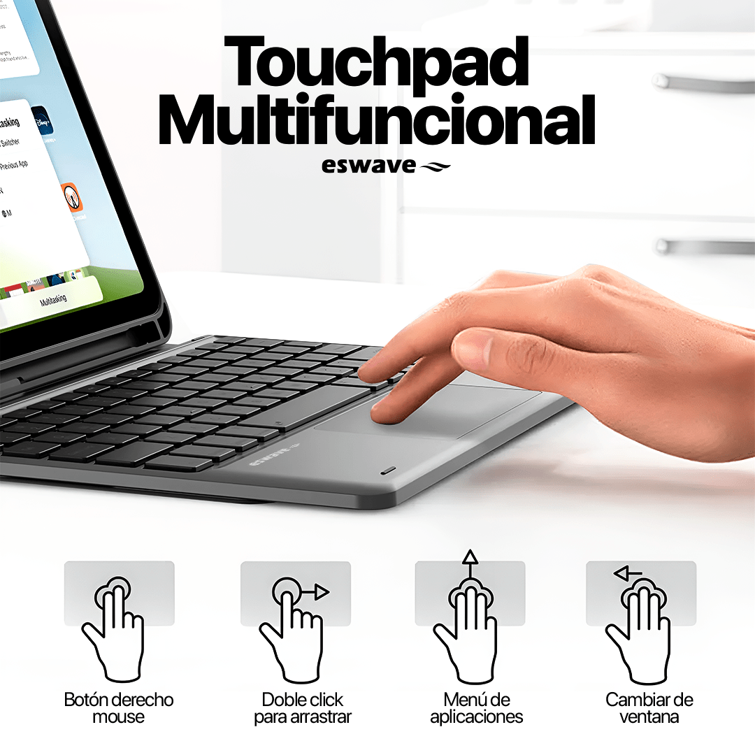 Funda Con Teclado Para Tablet Samsung S9 Y S9 Fe Eswave - Malvo