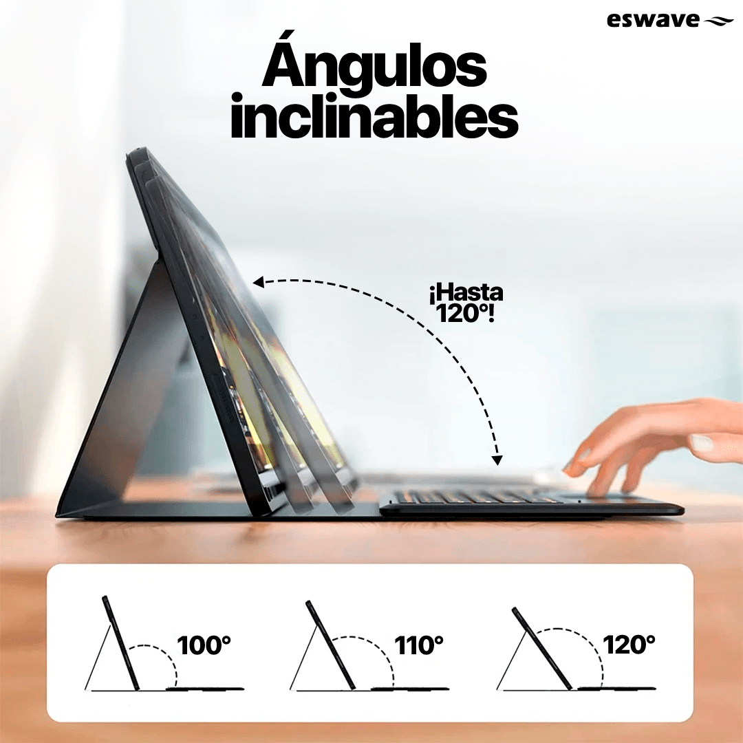 Funda Con Teclado Para Tablet Samsung S9 Y S9 Fe Eswave - Malvo