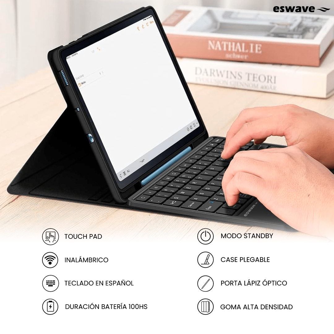 Funda Con Teclado Para Tablet Samsung S9 Y S9 Fe Eswave - Malvo