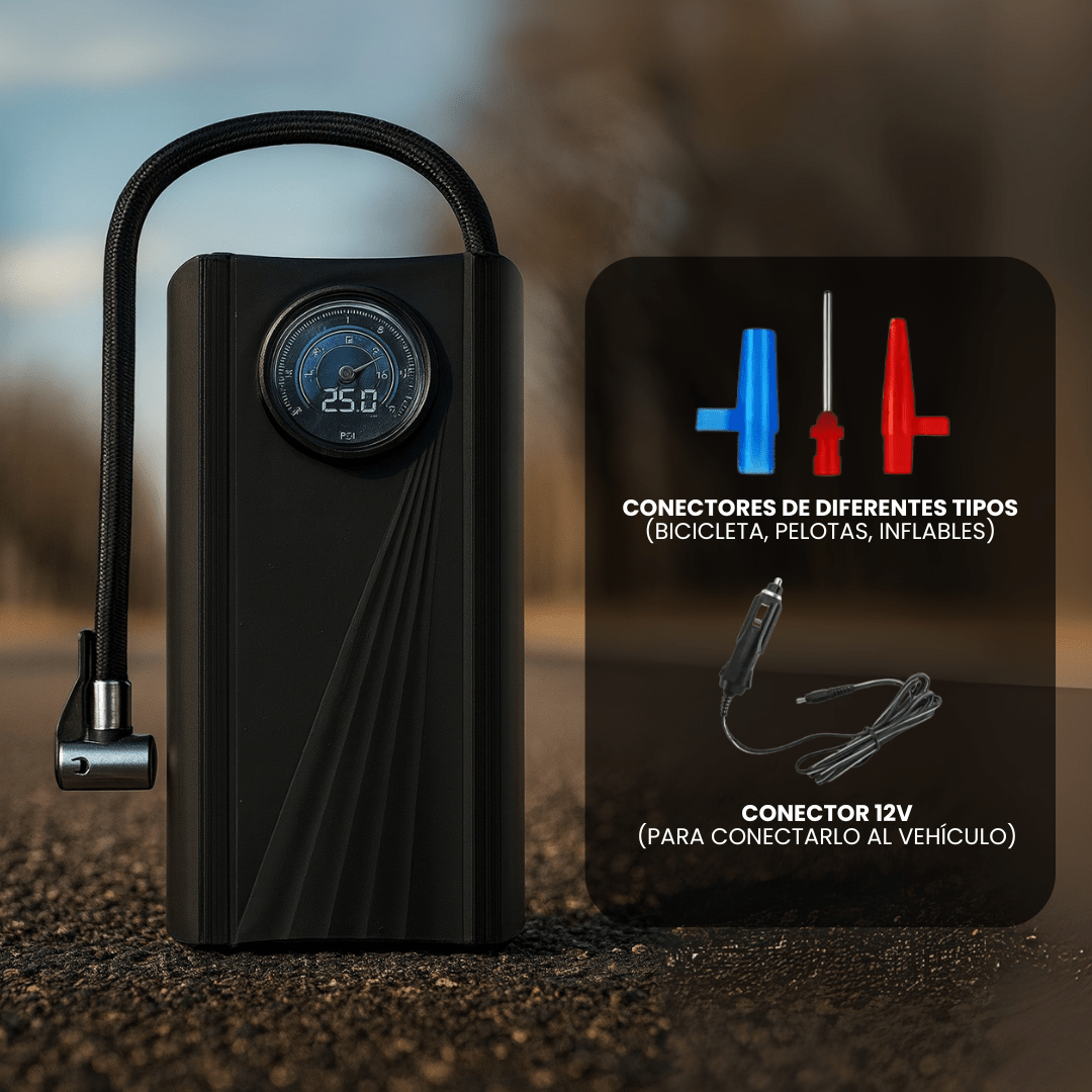 Inflador Compresor Para Auto con Barómetro 12V - Malvo