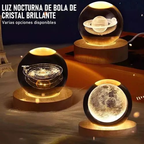 Lámpara esfera de cristal USB - Minimalista y decorativa - Malvo