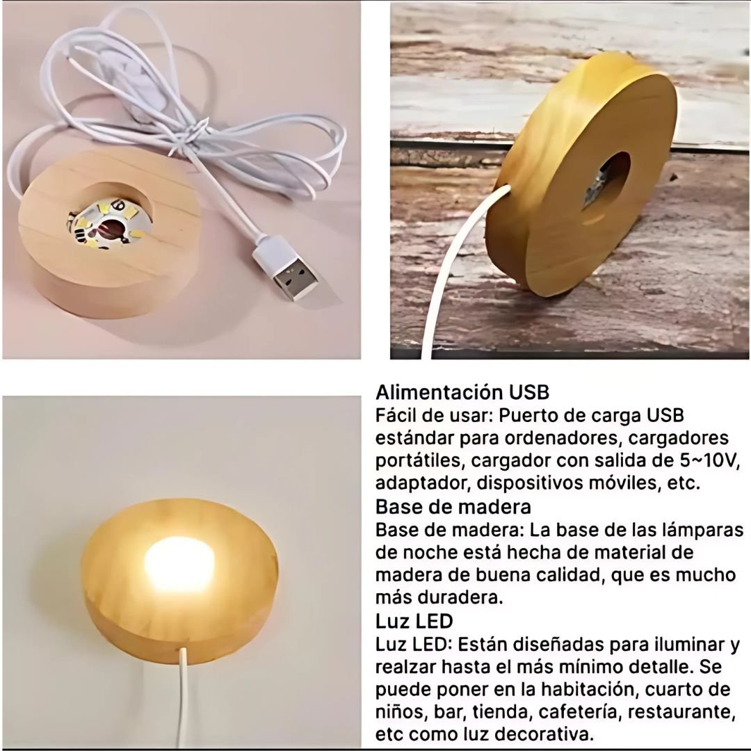 Lámpara esfera de cristal USB - Minimalista y decorativa - Malvo