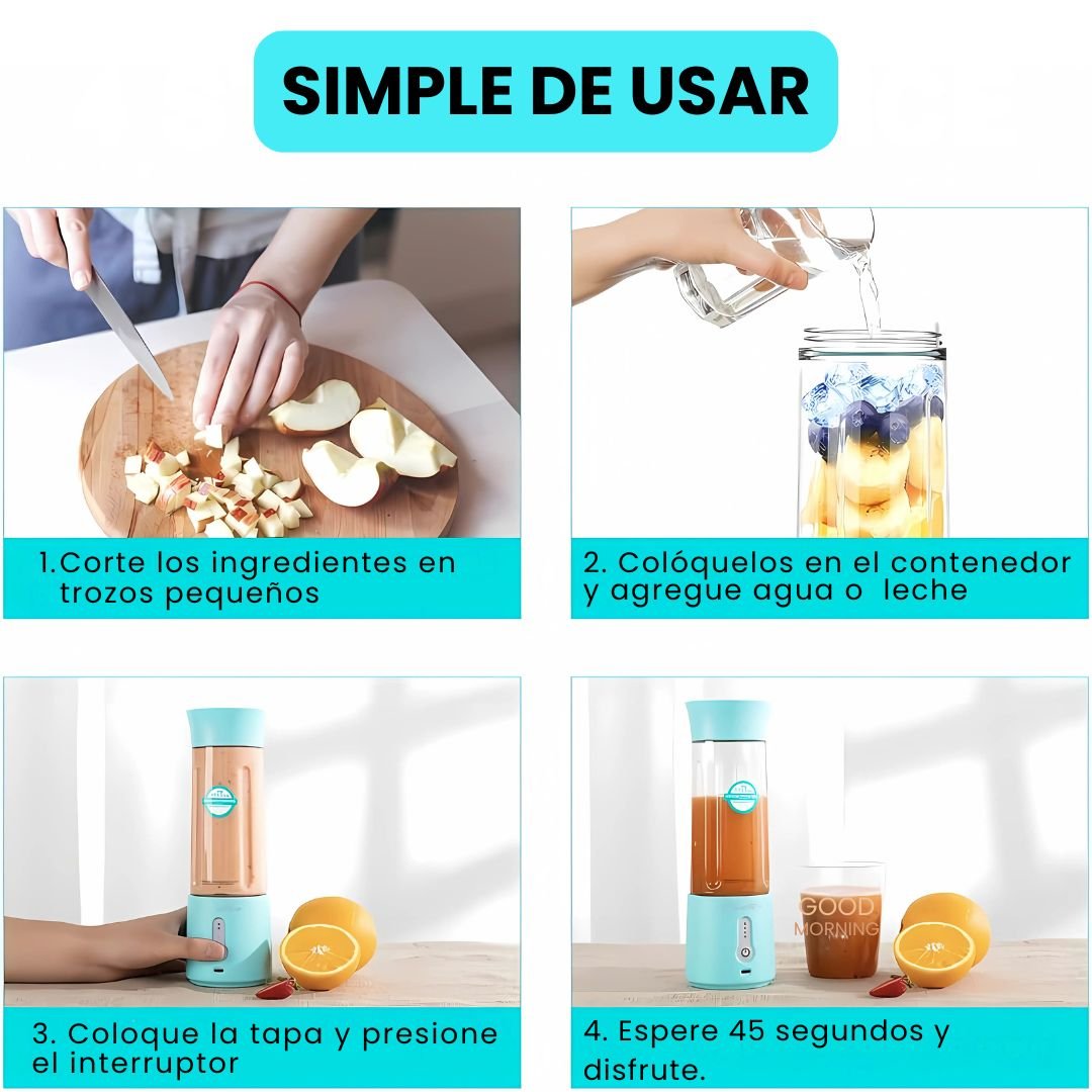 Licuadora Portátil Recargable 3 en 1 - Malvo