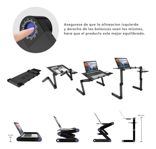 Mesa Plegable y Portátil Rotativa 360° Laptop - Malvo