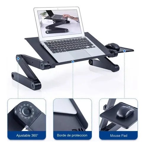 Mesa Plegable y Portátil Rotativa 360° Laptop - Malvo