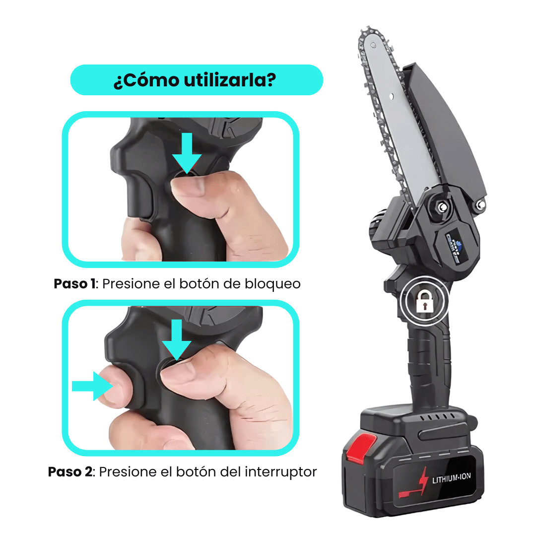 Mini Motosierra Inalámbrica Portátil 21V + 2 Baterías - Malvo