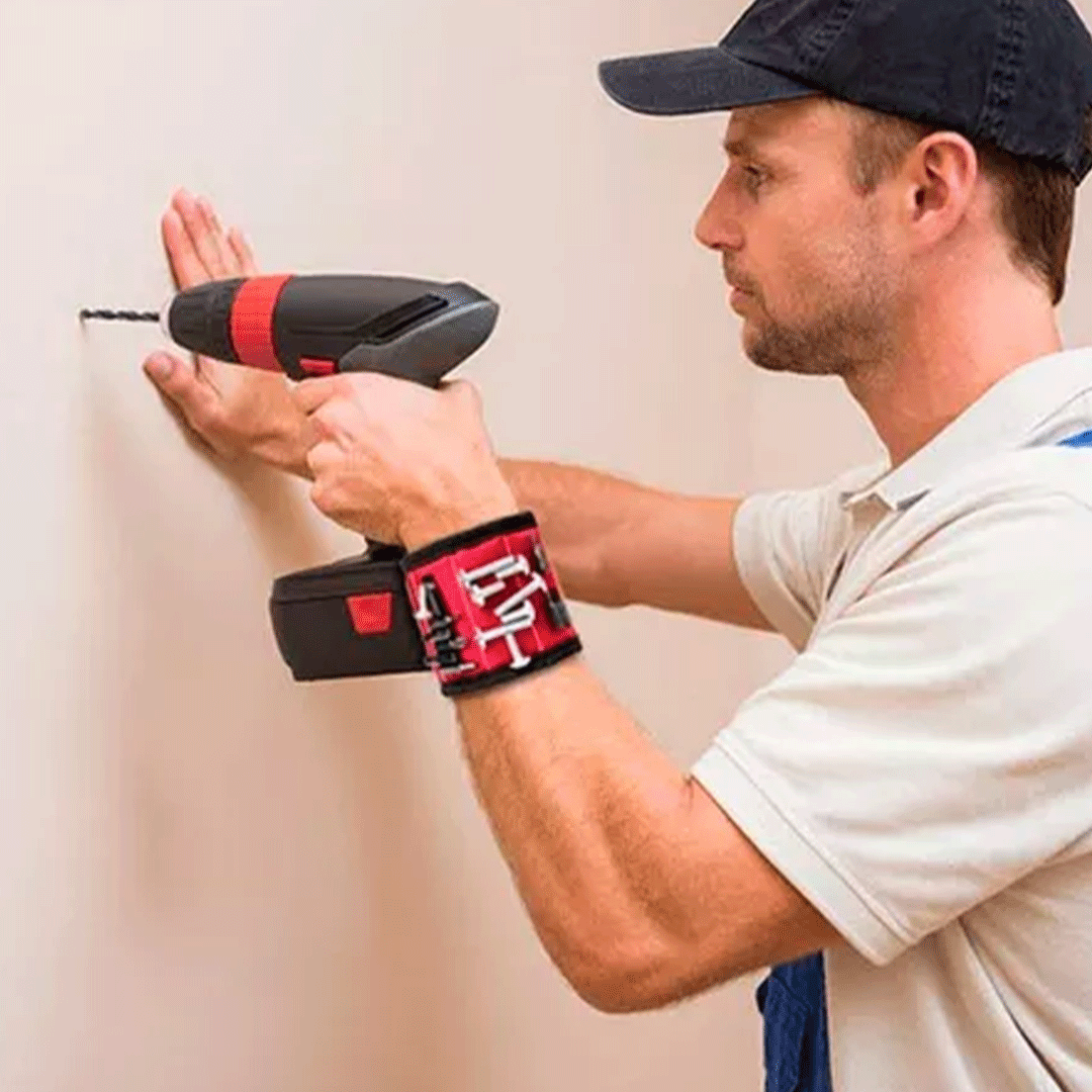 Muñequera Magnética para Tornillos y Clavos - Práctica para el Bricolaje - Malvo