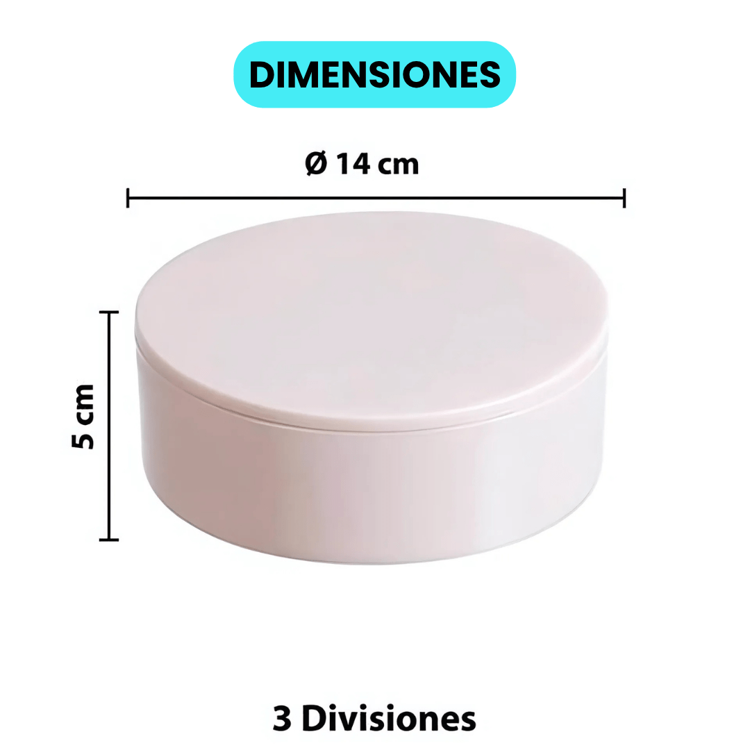 Organizador Redondo Para Maquillajes Con Espejo - Malvo