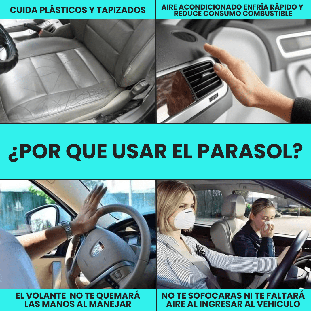Parasol Portátil Premium para Auto Con Estuche - Malvo
