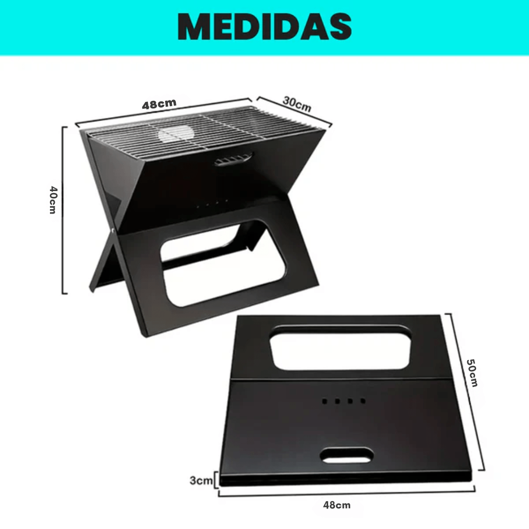 Parrillero Plegable Portátil de Metal Premium - Malvo